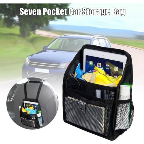 600D Oxford Cloth Car Back Seat Organizer Storage Bag 7 Pockets Multi-purpose Durable Hanging Storage Pouch Travel Accessories