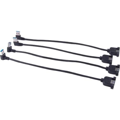 USB 3.0 Extension Cable Left Right UpDown Angled Male to Female extender cable cord Dual Shielded w/Screw Panel Mount 0.3m/0.6m