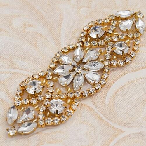 YANSTAR 50pcs Wholesale Wedding Dress Sash Rhinestones Appliques Accessory For Bridal Gown Belt YS853