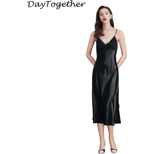 Cross-border ladies pajamas big yards of silk condole belt nightgown ladies summer v-neck pure color leisurewear manufacturers