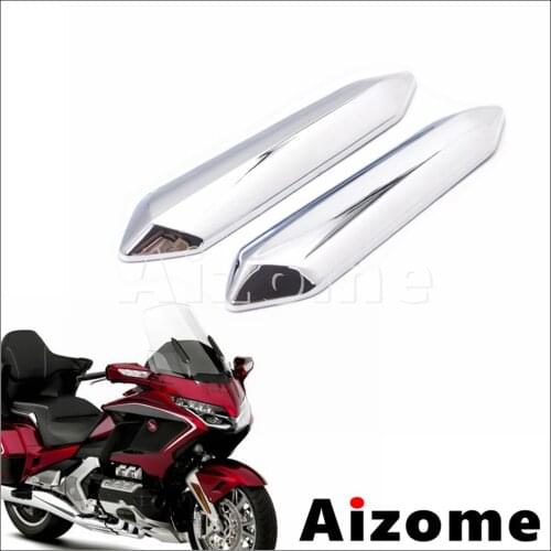2pcs Chrome Motorcycle Windsheild Windscreen Strut Covers Accent Trims for Honda Honda Goldwing DCT Tour Gold Wing 2018-2020