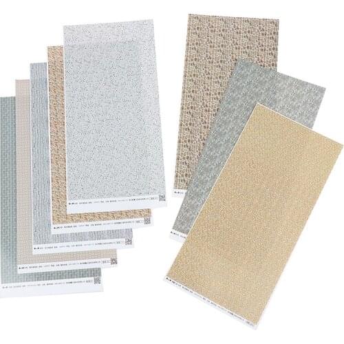 2Pcs/Set DIY Dollhouse floor sticker kitchen bathroom wall paste wood floor wall paper