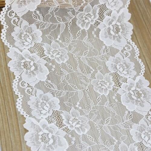 3 meters/lot) 21cm white elastic lace Fabric hollow underwear stretch lace Trim DIY ribbons