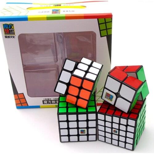 Zhenwei 4in 1 2x2x2 3x3x3 4x4x4 5x5x5 Magic Cube Puzzle Toy Twisty Cube Children Kids Gift Toy Youth Adult Instruction Gift Box