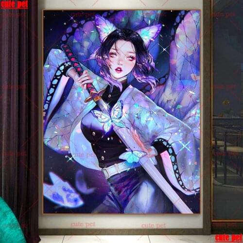 5d Diamond Painting Fantasy Japanese Woman with Katana Cross Stitch embroidery diy full square diamond mosaic rhinestone Decor