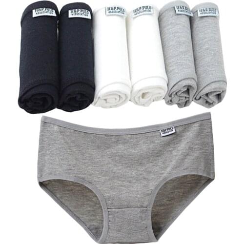 6 Pcs Underwear Women Plus Size Briefs Girl Sexy Panties Lingeries Cueca Calcinha Solid Shorts Cotton Underpant Panty Short Pant