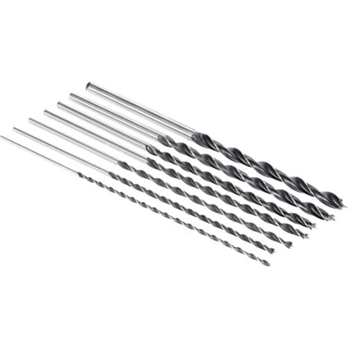 7pcs/set 300mm Extra-Long Brad Point High-carbon Steel Wood Drill Bit Set Three Point Woodworking Drill