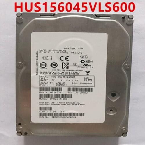 90% New HDD For Hgst 450GB 3.5" SAS 64MB 15000RPM For Internal HDD For Server HDD For HUS156045VLS600