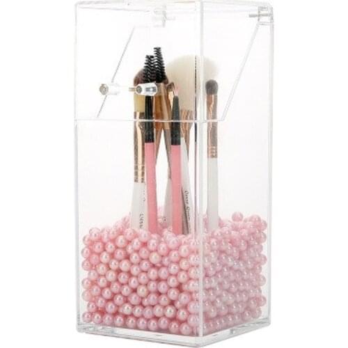 Acrylic Makeup Brush Holder Makeup Organizer Cosmetic Holder Lipstick Pencil Storage Container Transparent Storage Box Holder