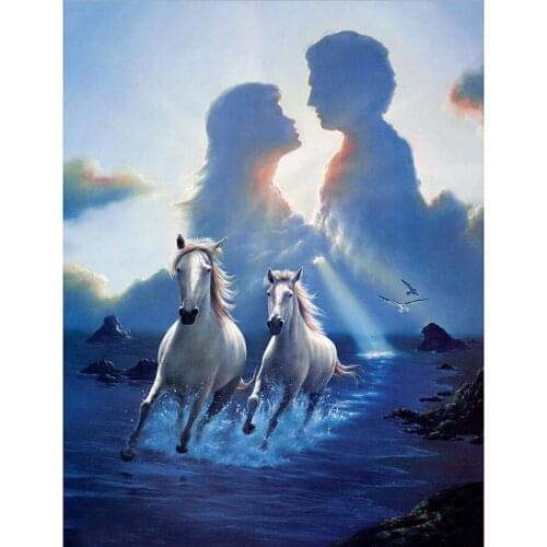 Full,Diamond Embroidery horse,5D,Diamond Painting Couple,3d pictures,image,Stitch Cross,3D,Diamond Mosaic,Needlework,Crafts