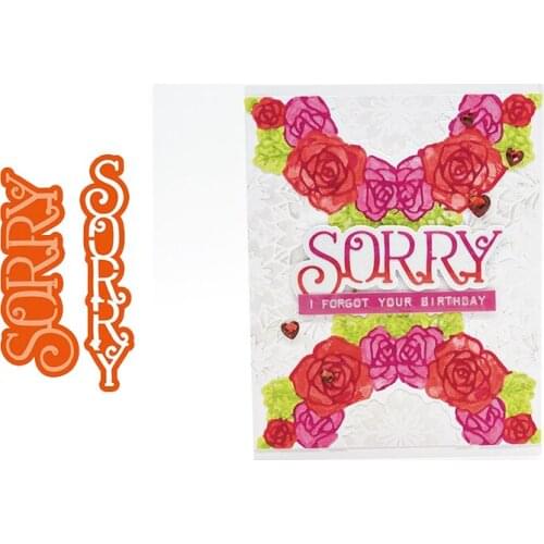 English Word Sorry Metal Cutting Dies for Scrapbooking and Cards Making Paper Craft Album Decoration Die New 2019