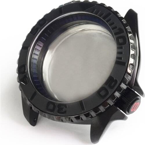 Classic Polished Steel Stainless Steel Diving Black Watch Case For SEIKO SKX007 SKX009