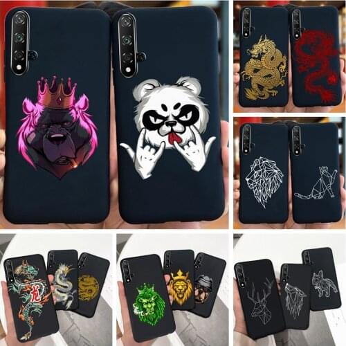 Cool Fashion Case For Huawei Honor 20 Honor20 Pro Lite Cases Soft Black Silicone Phone Cover For Honor 20 20Pro 20lite Funda