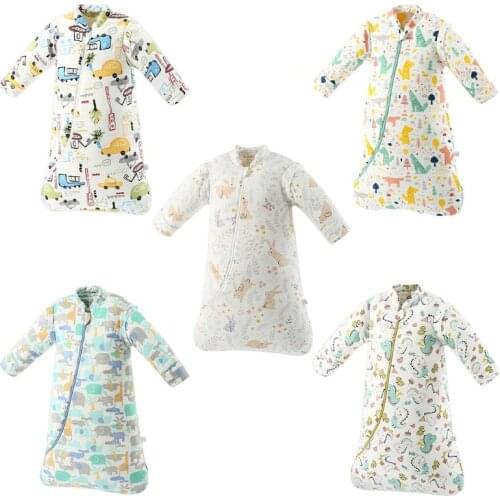 Baby Sleeping Bag Long Sleeve Cotton Mushroom Sleepwear Toddler Warm Sleepsack F3ME