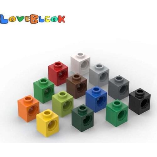 LoveBlock Technical Brick 1x1 with Hole Building Blocks Assembles MOC Parts DIY Toys Gift Creative 6541 For Kid 10pcs/LOT