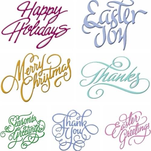 7PCS Gather Letter Metal Cutting Dies Stencils For DIY Scrapbooking Christmas Decoration Embossing Craft Die Cutting Template