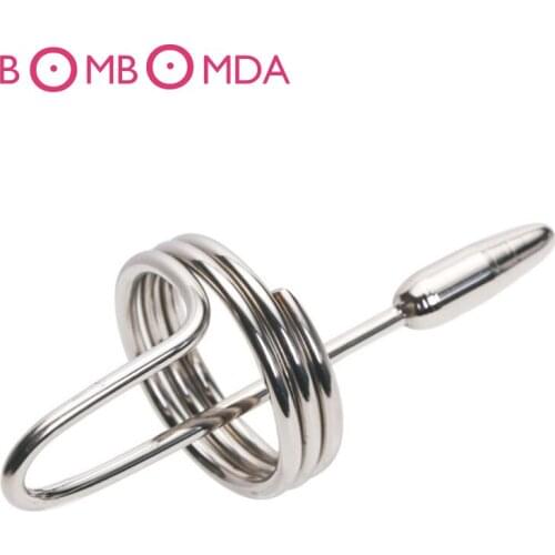 Male Stainless Steel Urethral Plug Catheter Insert Sounds Urethral Dilator Metal Catheter Fetish Chastity Sex Toys Adult GamesO3