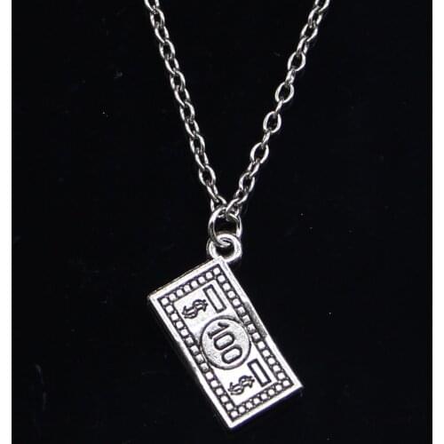 New Fashion Necklace 10x19mm 100 dollars money Pendants Short Long Women Men Colar Gift Jewelry Choker