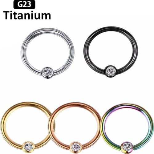 New G23 Titanium AP ring BCR ball clip ring With drilling Nose Ring Earring milk ring female ring Body Piercing Jewelry 16G