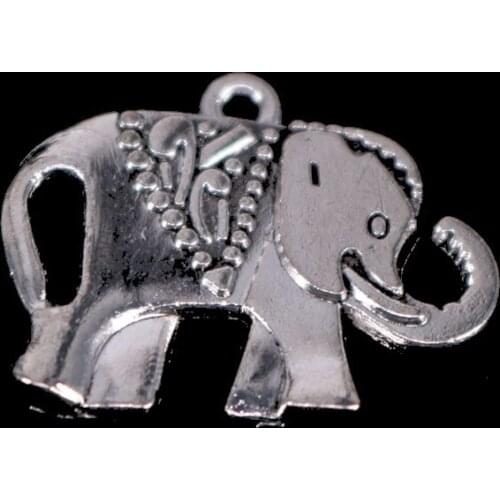 10Pcs Mixed Tibtan Silver Elephant Charms Pendants for DIY Jewelry Making Accessories Christmas Gift Shipping 25x21mm