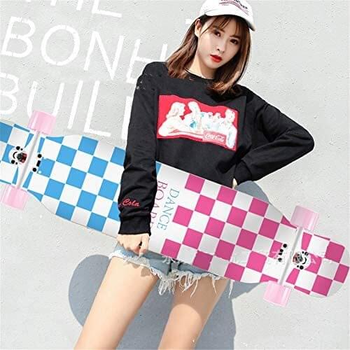 Skateboard Longboard 42 Inch- Cool Double Rocker Complete Skateboard Cruiser for Cruising, Carving, Free-Style
