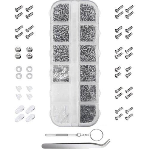 Eyeglasses Sun Glasses Screws Sets Nuts Nose Pad Optical Repair Tool Parts Assorted Kit for Eyeglass