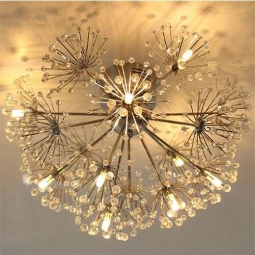 Snow Star Modern Circular K9 Crystal Dandelion LED Ceiling Light Sitting Room Dining-room Corridor Light (G4 bulb)