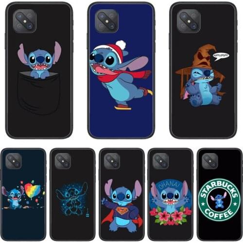 Stitch Fashion Phone Case cover For OPPO A91 9 83 79 92s 5 F9 A7X Reno2 Realme6pro 5 black tpu cell cover