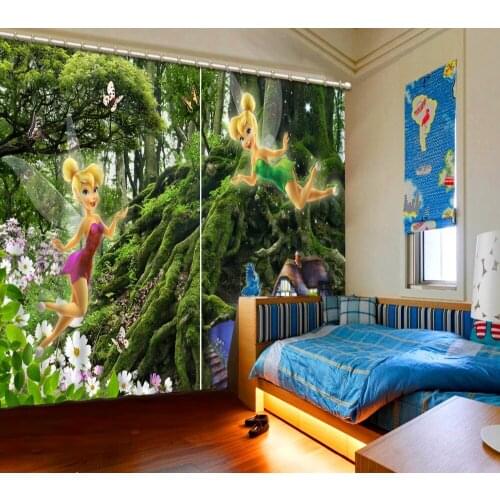 Blackout curtain cartoon curtains Curtains Decoration European 3D Curtains For Living room Blackout