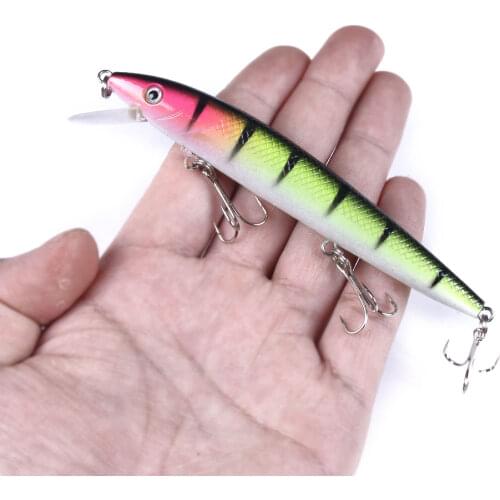 1PCS Colored Minnow Fishing Lure12CM 13.8G pesca hooks fish wobbler tackle crankbait artificial japan hard bait swimbait