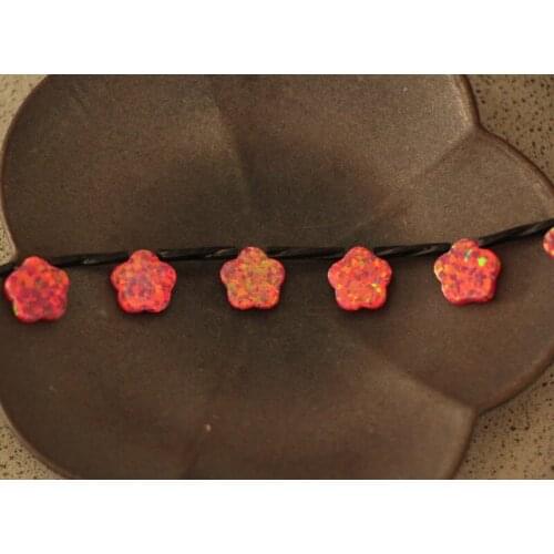 1 PCS synthetic opal red flower 10 mm