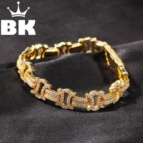 12.5mm Byzantine Miami Cuban Bracelet Micro Paved Cubic Zircon Cuban Bracelet Mens Women Hip Hop Jewelry