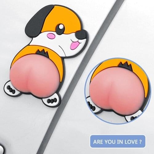 2pcs Car Crash Strip Stickers 3D Big Butt Anti-collision Silicone Sticker For Car Door Rearview Mirror Bumper Lip Protection