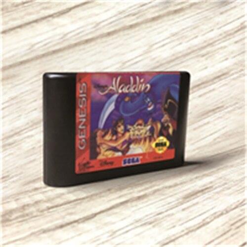Aladdin - USA Label Flashkit MD Electroless Gold PCB Card for Sega Genesis Megadrive Video Game Console