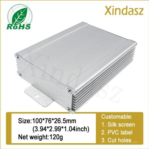 100*76*26.5mm Aluminium profile enclosure,aluminum instrument enclosure,aluminum project box enclosure