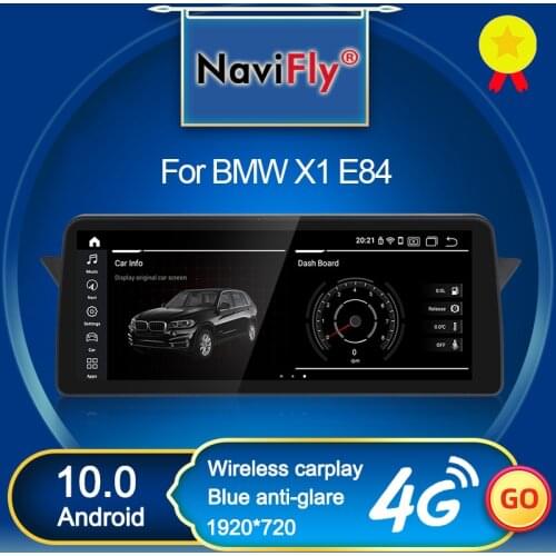 NaviFly 10.25" 12.3" For BMW X1 E84 2009-2015 Android 10.0 Car Multimedia Player Navigation Qualcomm 8 Core 4+64 Carplay DSP 4G