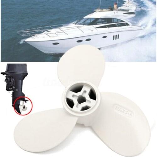 White Boat Propeller 7 1/4X5-A Aluminum Alloy Marine Metal Outboard Motor Fits For 2 Horsepower 2 Stroke 2HP