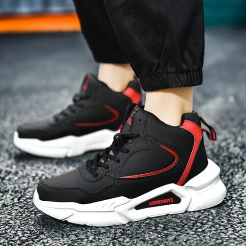 Brand PU Couple Sport Shoes Rubber Platform Chunky Sneakers Casual Men Calzado Hombre Running Shoes Comfortable Autumn Winter