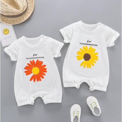 Baby Jumpsuit summer thin short sleeve climbing suit newborn Khaki mens and womens baby pajamas outdoor suit