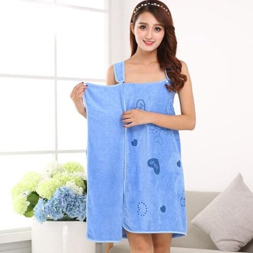 Cartoon Animal Home Textile Women Bath Robe Towel Wearable Towel Dress Lady Quick-drying Beach Spa Yoga Nightwear Bathrobe