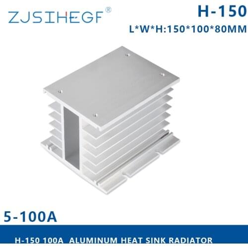 H-150 L*W*H:150*80*80mm Solid State Relay SSR Heat Sink Heat Dissipator 80A 100A Three Phase sink Aluminum Alloy