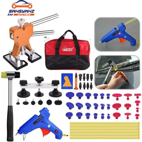 PAINTLESS DENT PAINTLESS DENT REPAIR Toolskit CAR DENT PULLER KIT BRIDGE PULLER KIT DENT LIFTER WITH 100W HOT MELT GLUE GUN