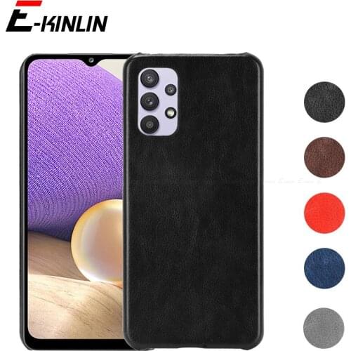 Luxury Litchi Leather Skin Back Cover For Samsung Galaxy A72 A52 A02 F62 F02s A12 A02s A32 5G Ultra Thin Slim Plastic Phone Case