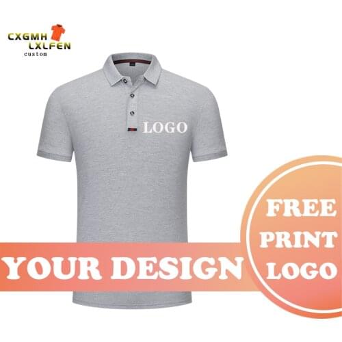 9-color POLO shirt custom summer new unisex Baroque solid color lapel short sleeve printing DIY brand text
