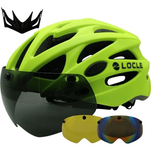 MOON Magnetic Goggles Cycling Helmet MTB Road Mountain Bicycle Helmet With Glasses In-mold Bike Helmet 55-61cm Casco Ciclismo