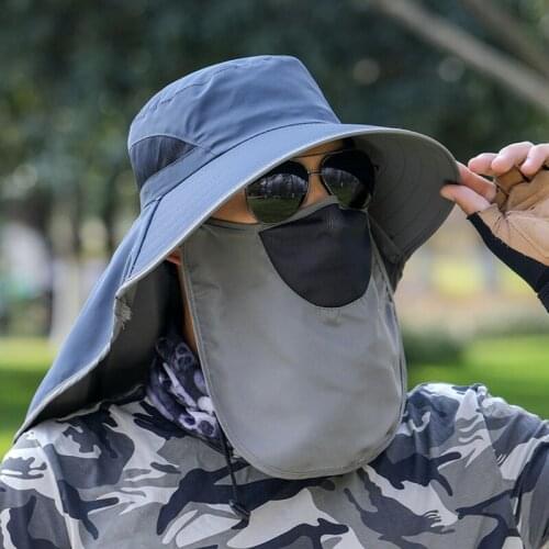 2021 New Mens sun hat super large brim hat sun hat UV protection outdoor cycling fishing hiking gardening Golf