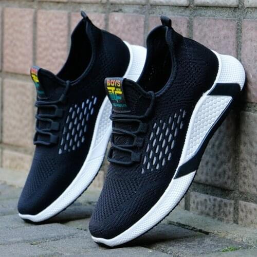 2021 new mens shoes casual breathable sports shoes daily wear lace-up wear-resistant running shoes fashionable mesh casual shoe