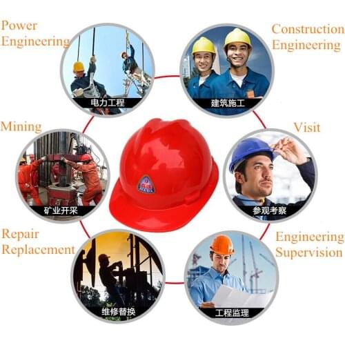 HDPE plastic V-type safety helmet Construction site New plastic helmet Site engineering hat helmets Workpace Helmet for sale