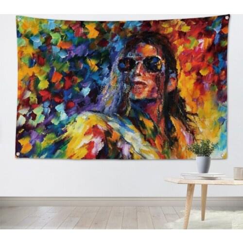 MICHAEL JACKSON Pop Band Sign Cloth Flag Four-Hole Hanging paintings Cafe Hotel Music Studio Decoration