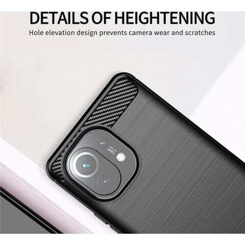 For Xiaomi Mi 11 Case Fiber Carbon Soft Silicone Shockproof Cover for Xiaomi Mi 11 Case For Xiaomi Mi 10T Mi 10T Pro Mi 10T Lite
